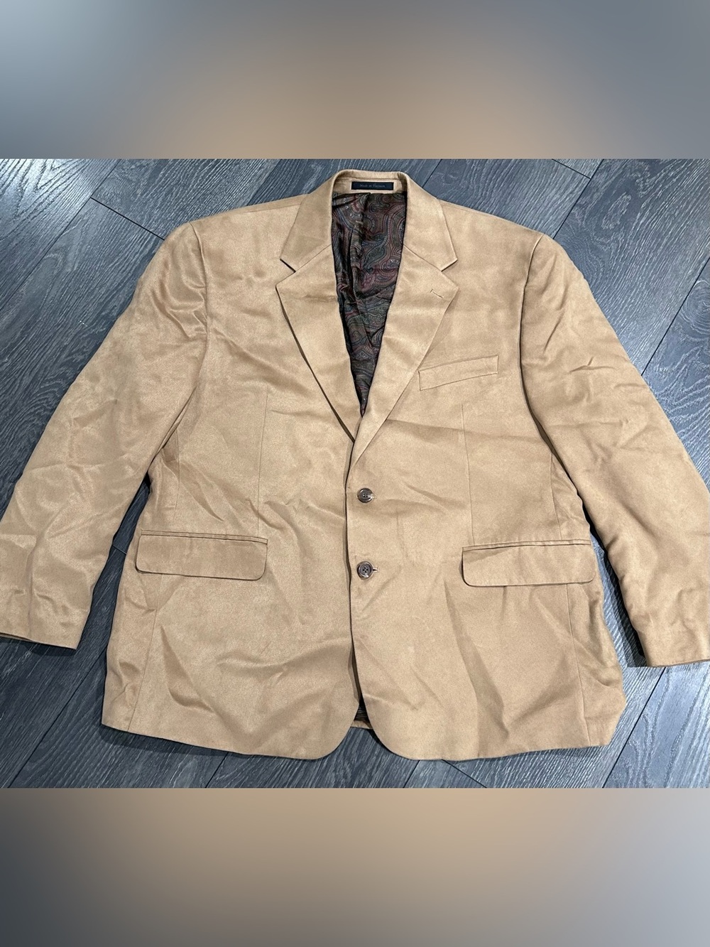 Ralph Lauren Men’s Suede Paisley Silk Lined Blazer Size 44S